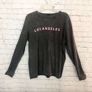 Gray and Pink Los Angeles Long Sleeve Shirt